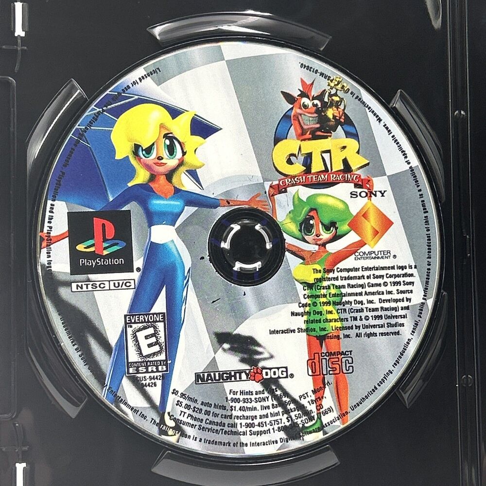 CTR Crash Team Racing PS1 Sony PlayStation 1999 Disc Only Tested SCUS-94426